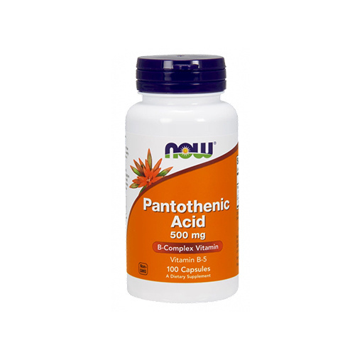 NOW Pantothenic Acid 500mg - 100vcaps. - Acide pantothénique