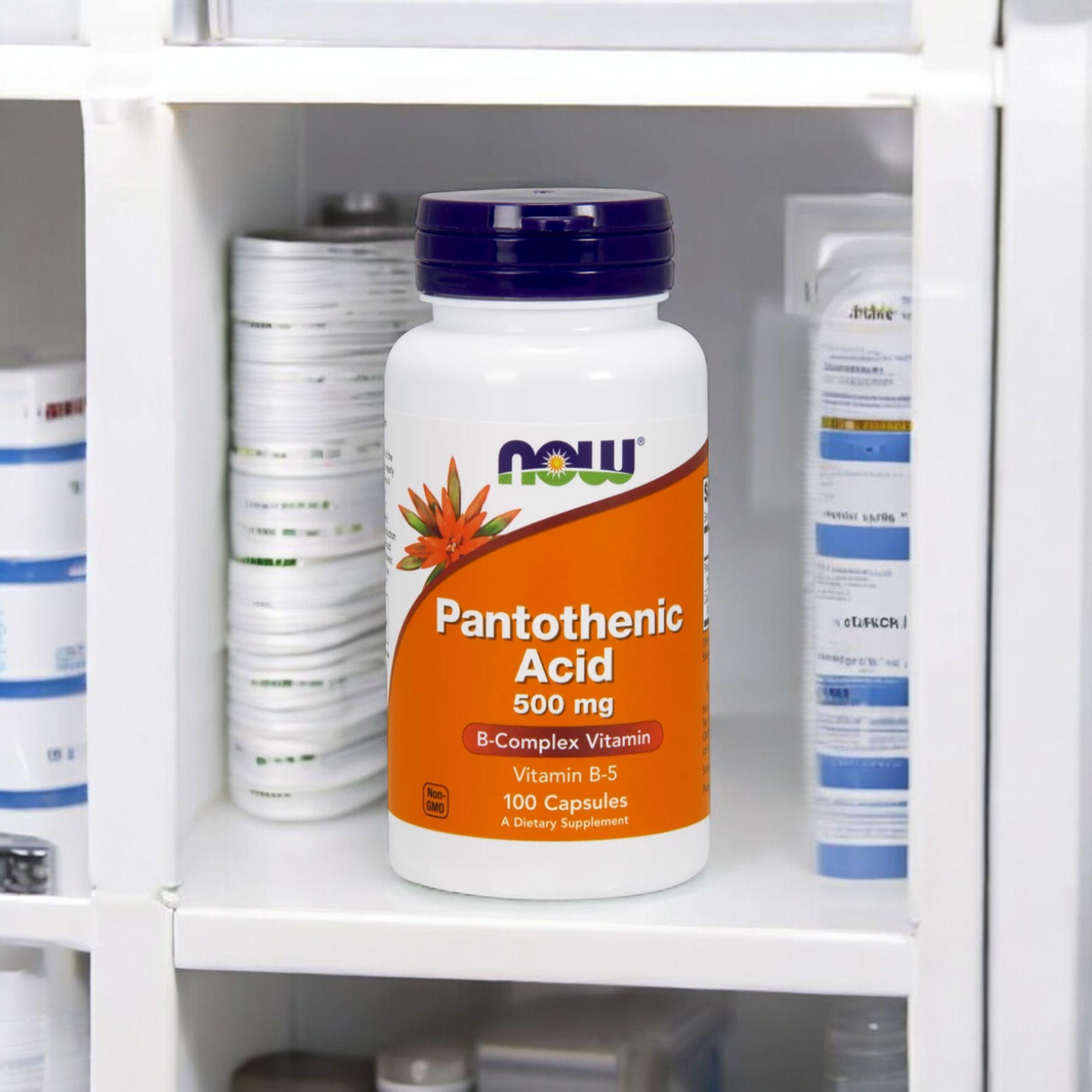 NOW Pantothenic Acid 500mg - 100vcaps. - Acide pantothénique