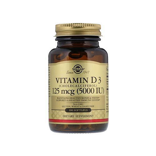 SOLGAR - Vitamin D3 250mcg - 120 gélules molles.