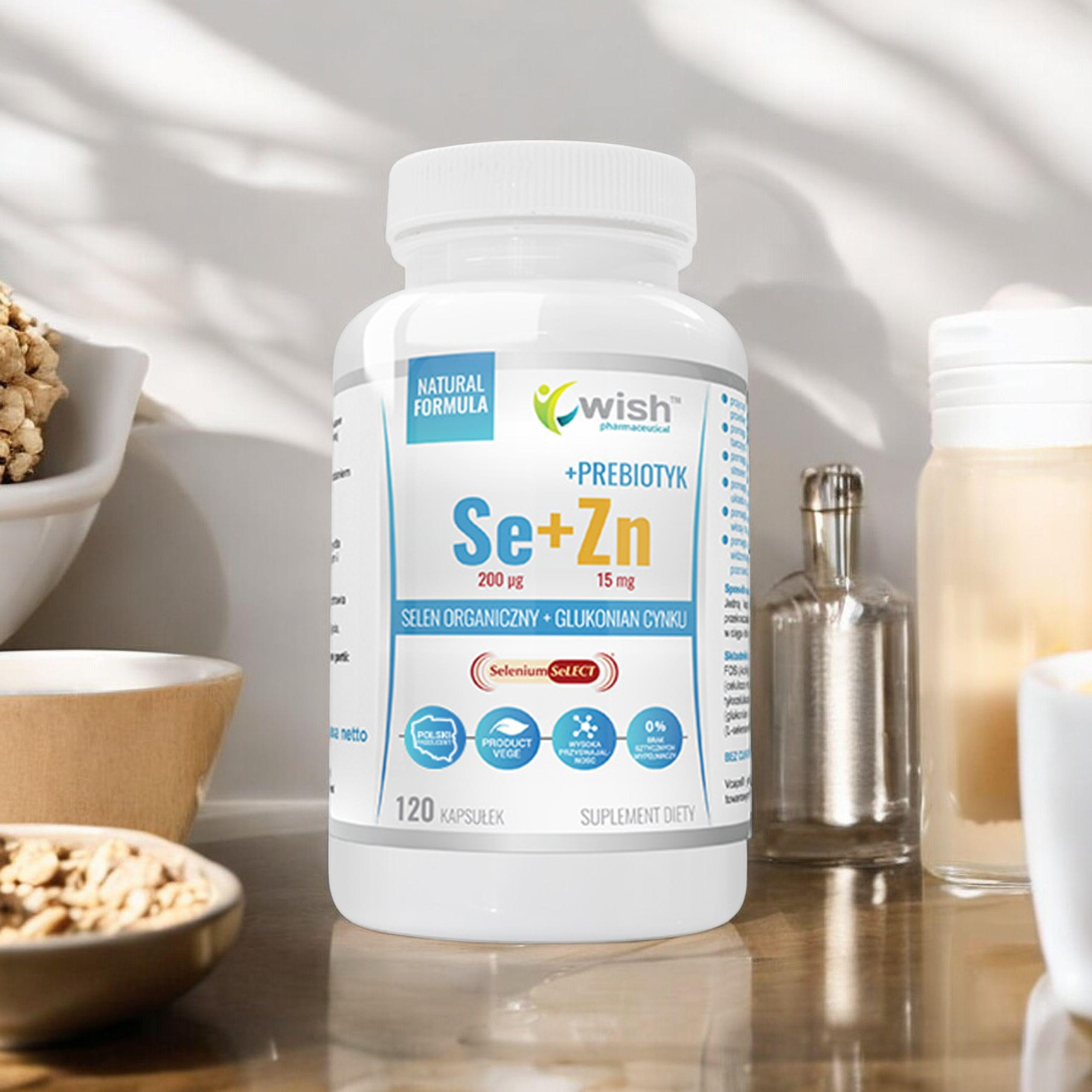 WISH Pharmaceutical Sélénium + Zinc + Prébiotique - 120caps