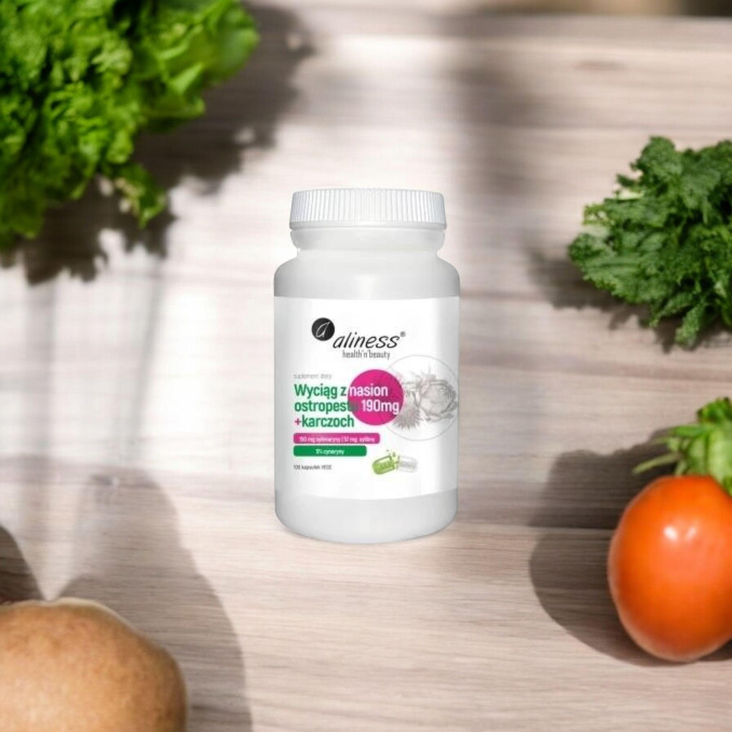 ALINESS - Extrait de Graine de Chardon-Marie 190mg + Artichaut - 100caps.