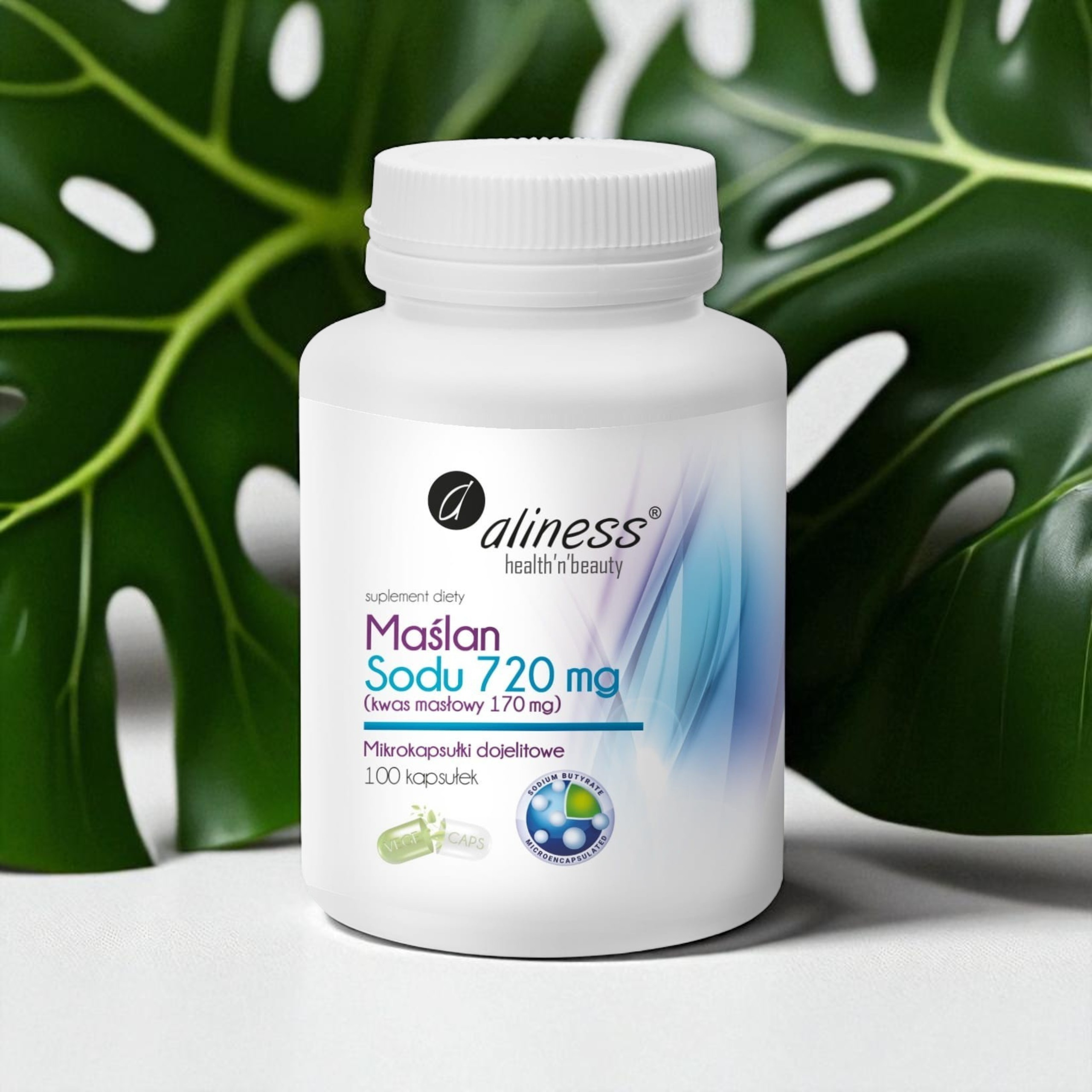 Butyrate de sodium 720 mg Acide butyrique 170 mg – 100 gélules