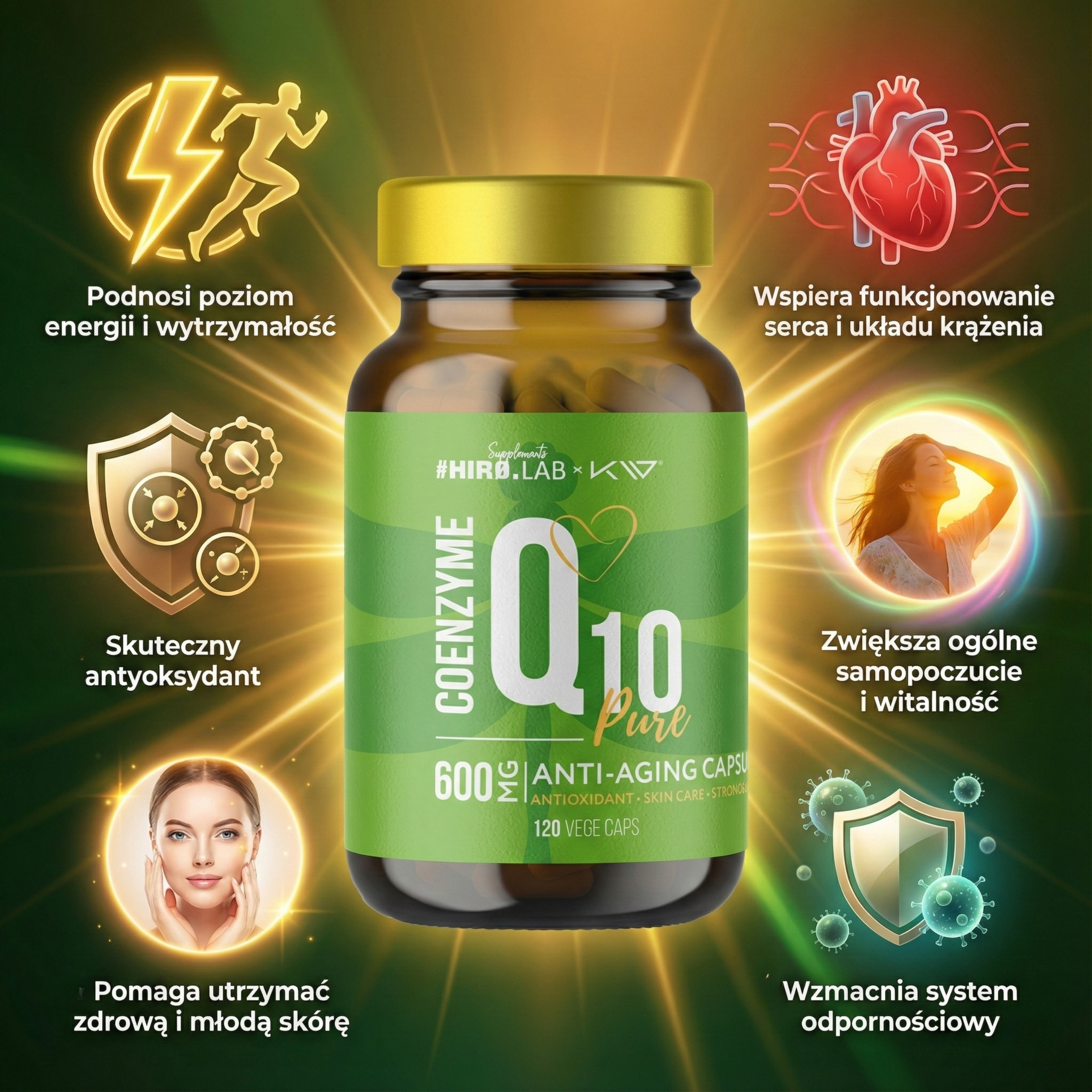 HIRO.LAB x Kamila Wybrańczyk Coenzyme Q10 600mg -120vcaps. - Coenzyme Q10