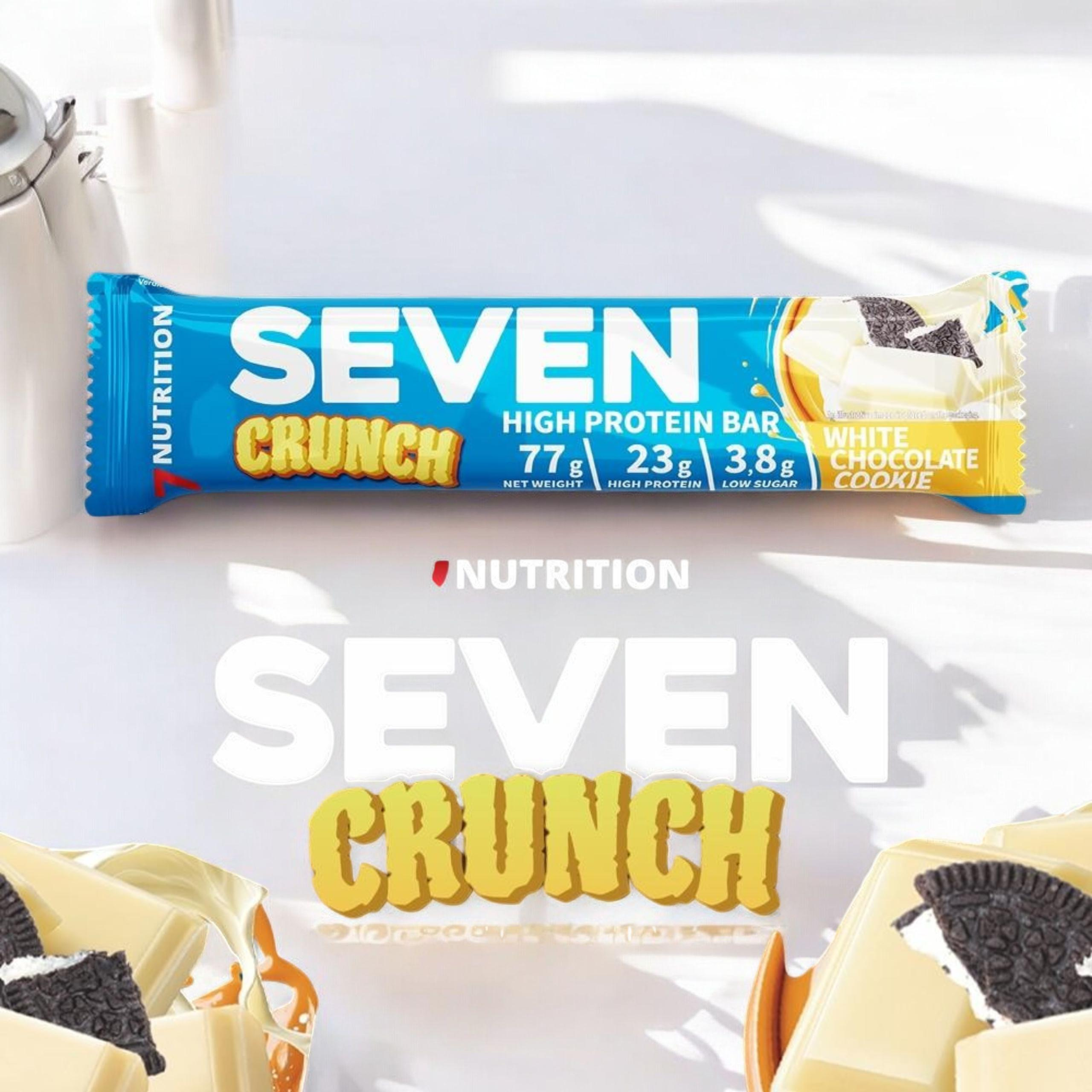 7 NUTRITION - Barre Seven Crunch HP - 12x 77g - Cookie au Chocolat Blanc