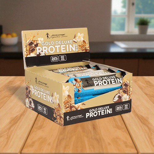 KEVIN LEVRONE - Gold Deluxe Protein Bar - 12x 48g - Vanille Caramel - SOLDES - 30-04