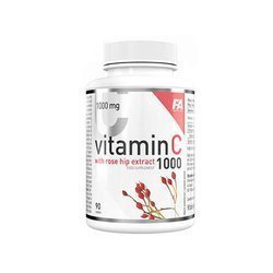 FITNESS AUTHORITY Vitamin C 1000 avec Extrait de Rose musquée - 90tabs.
