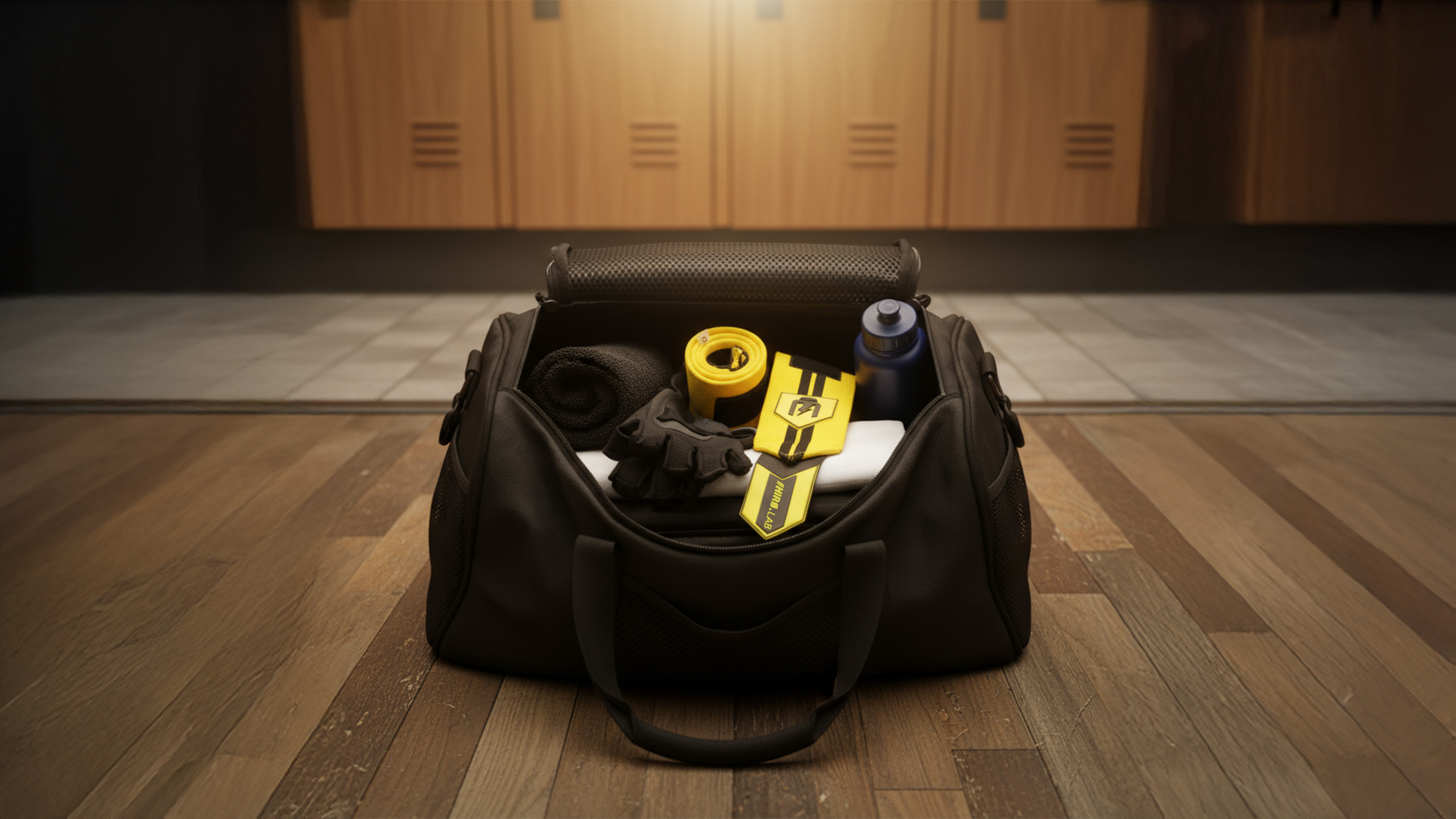 HIRO.LAB Wrist Wrap - Rubber Logo New - Black - Sangles pour soulever des poids