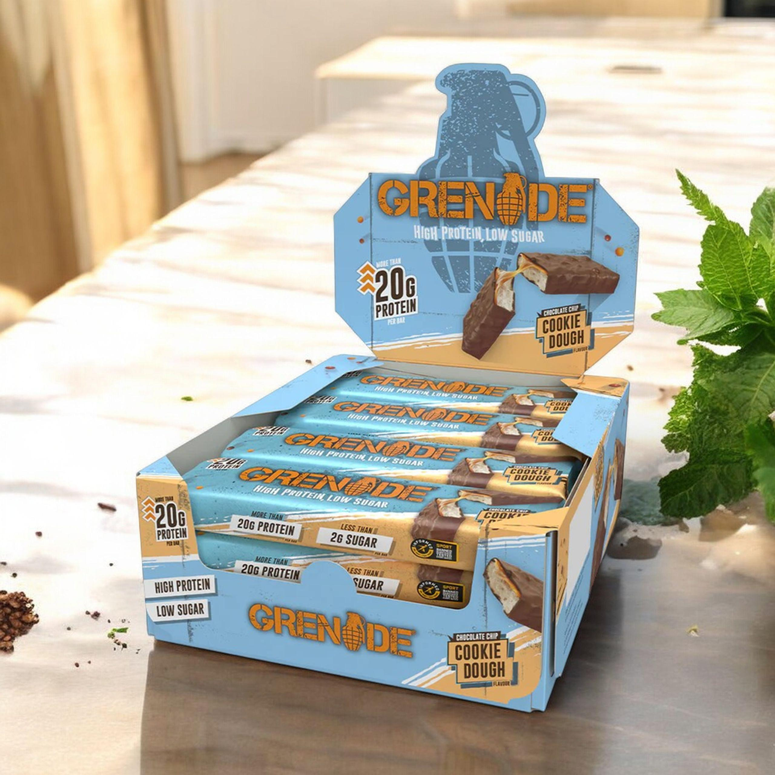 GRENADE - Barre Protéinée - 60g x12 - Chocolate Chip Cookie Dough