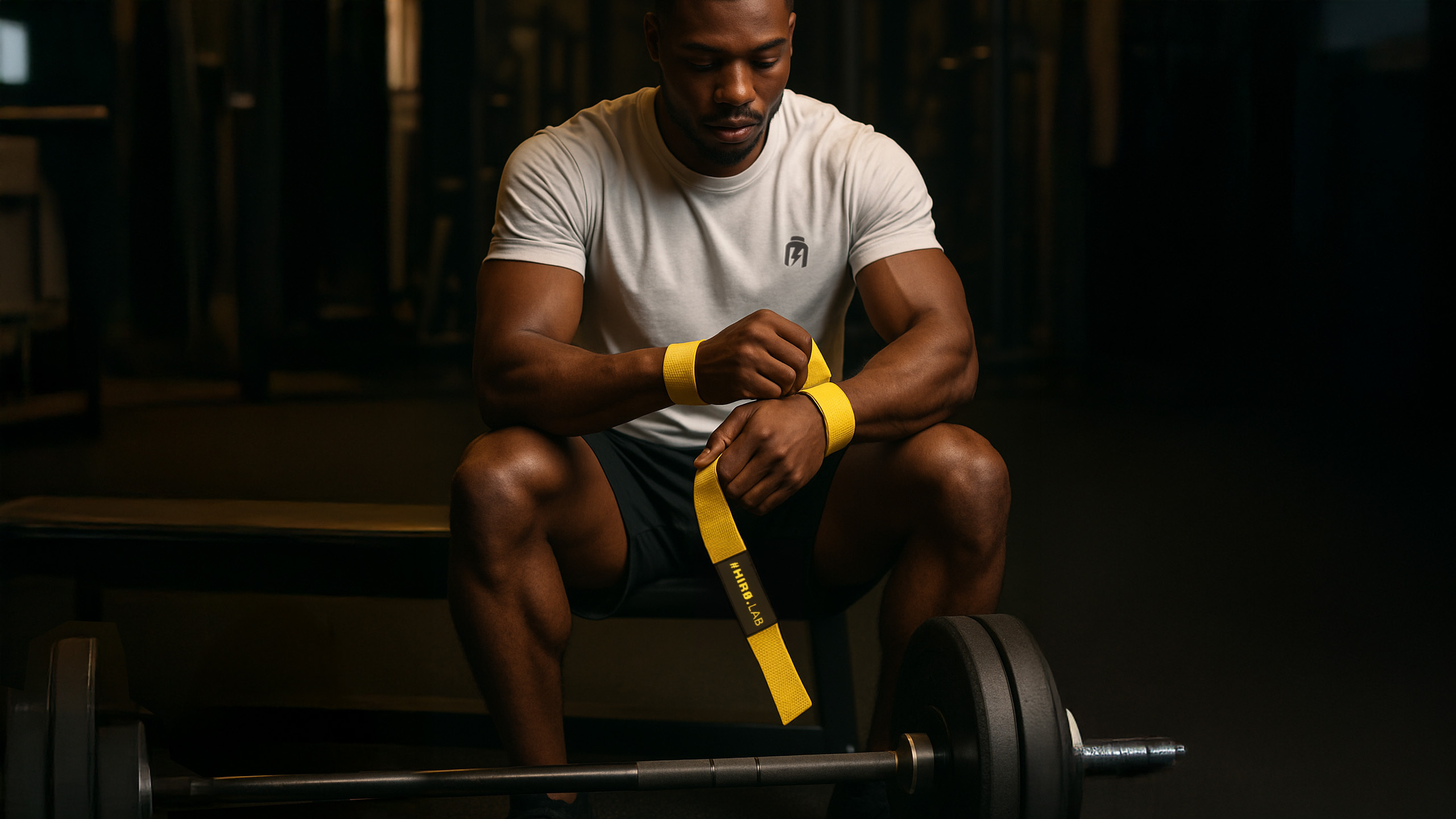 HIRO.LAB Cotton Strap - Rubber Logo New - Yellow - Sangles pour soulever des poids pol_pl_HIRO-LAB-Cotton-Strap-Rubber-Logo-New-Yellow-Paski-do-podnoszenia-ciezarow-43024_5