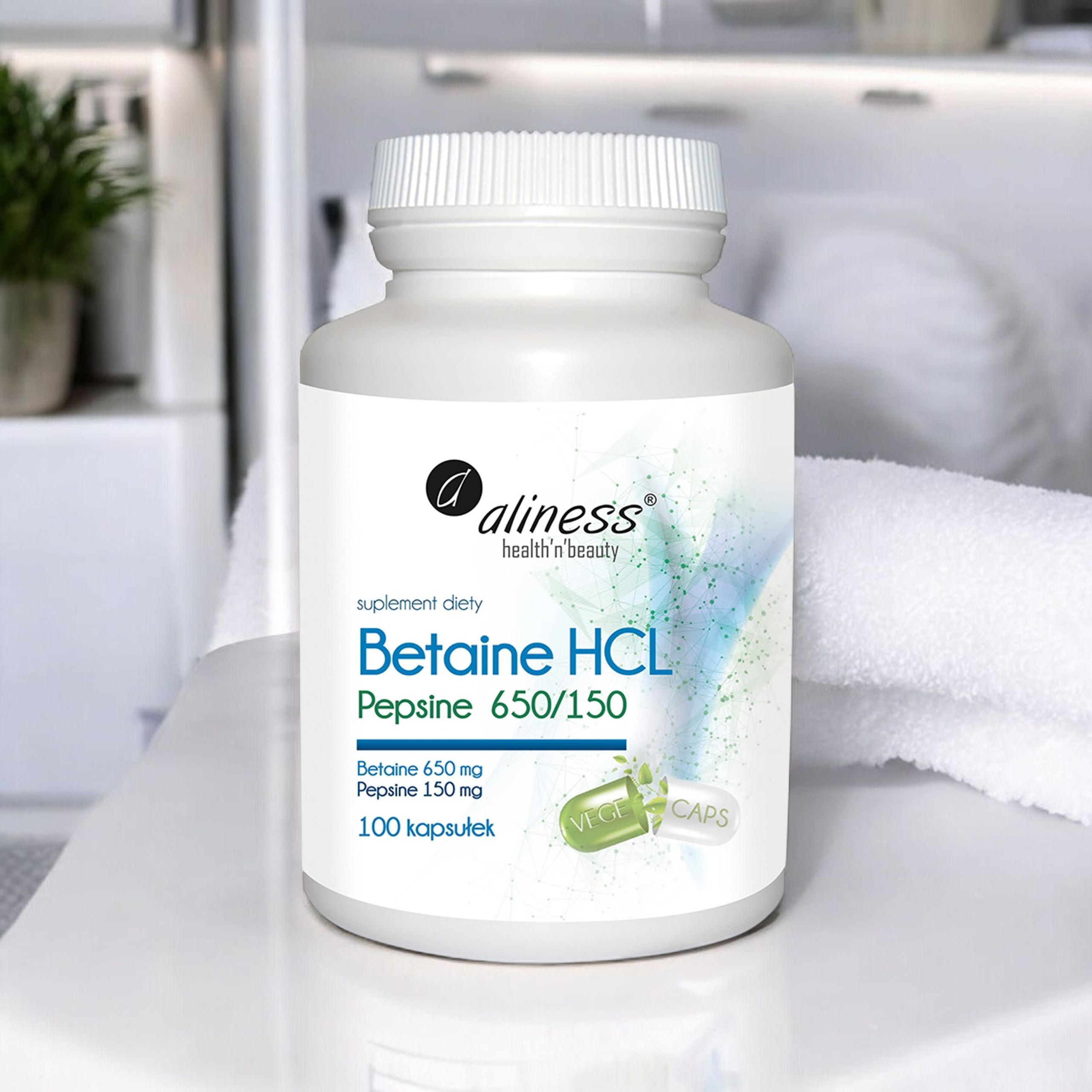 ALINESS - Betaine HCL Pepsine 650/150 - 100caps.