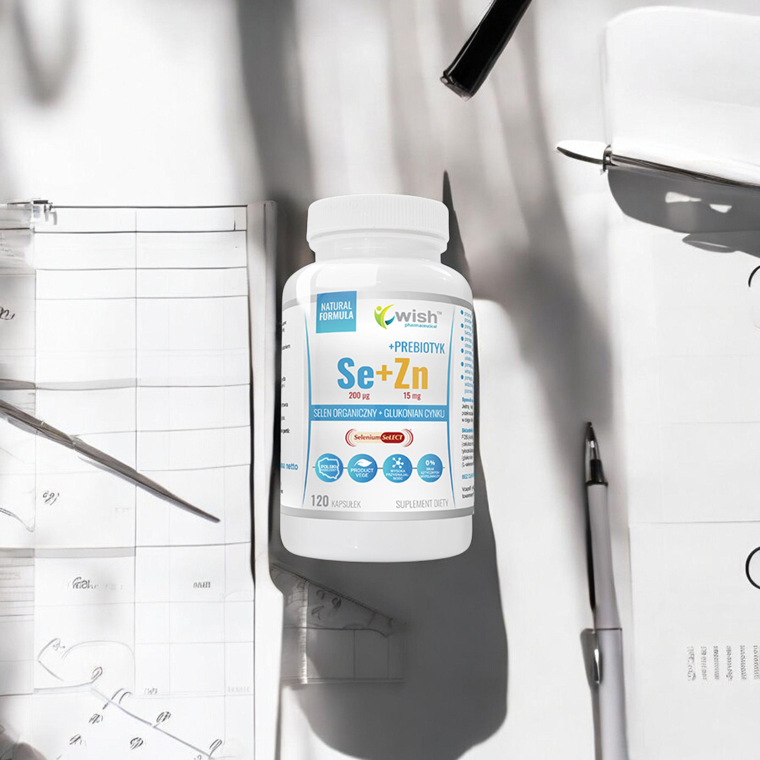 WISH Pharmaceutical Sélénium + Zinc + Prébiotique - 120caps