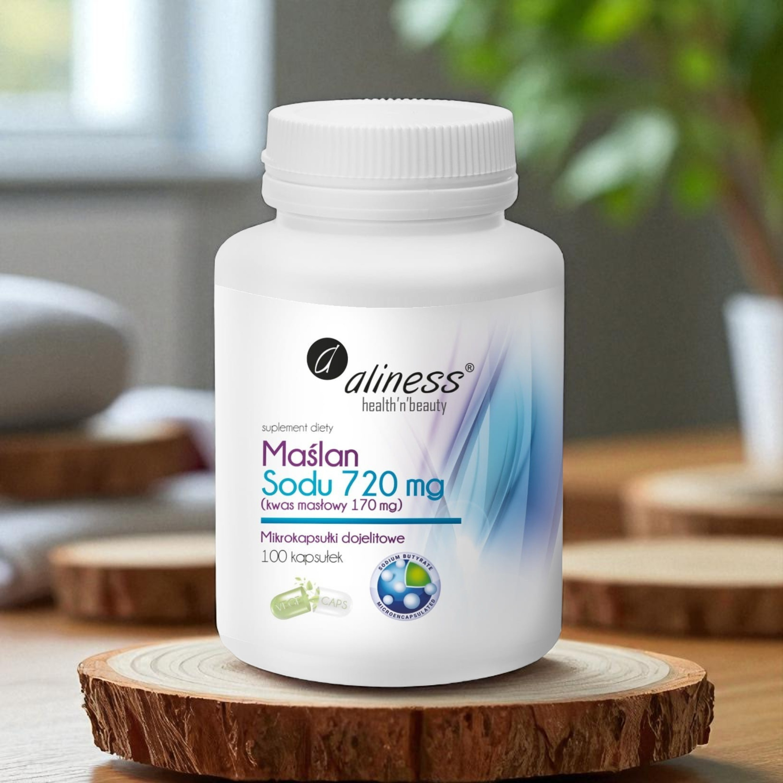 Butyrate de sodium 720 mg Acide butyrique 170 mg – 100 gélules