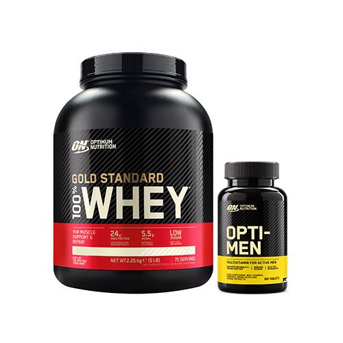 OPTIMUM NUTRITION Whey Gold Standard - 2270g* + Opti Men - 180tabs