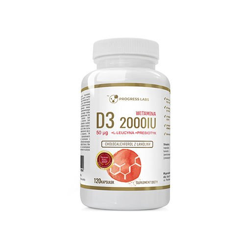 PROGRESS LABS Vitamin D3 2000IU + Prébiotique - 120caps.