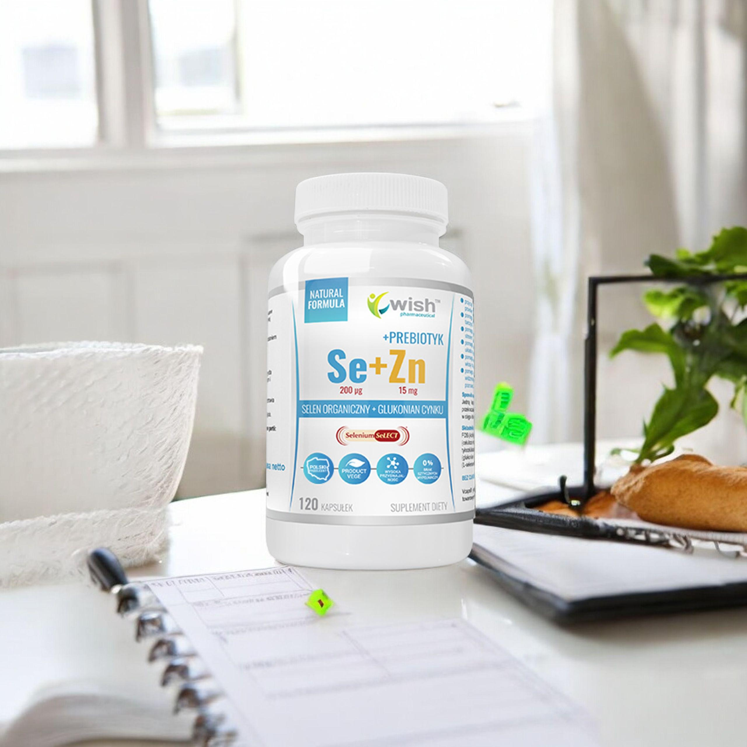 WISH Pharmaceutical Sélénium + Zinc + Prébiotique - 120caps