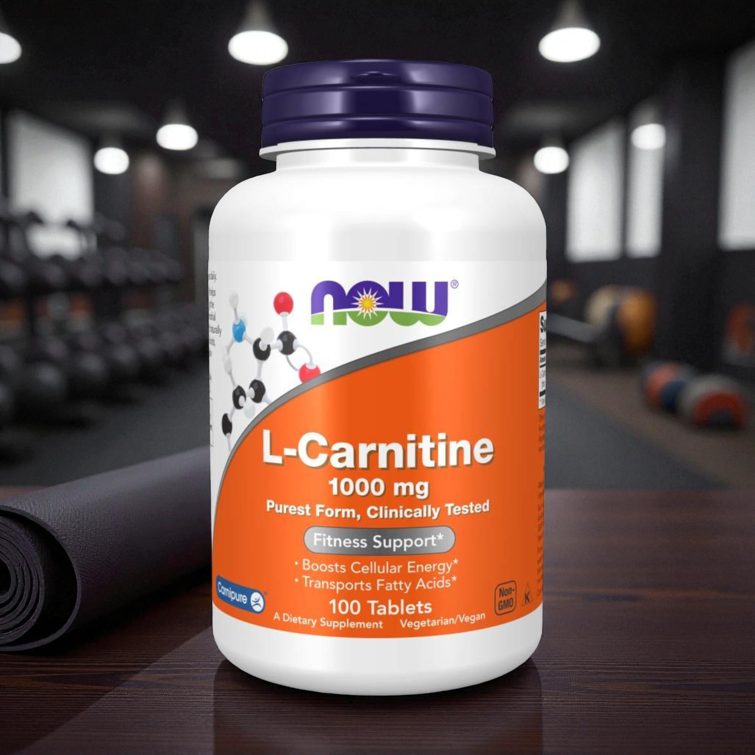 NOW - L-Carnitine 1000mg - 100 comprimés.