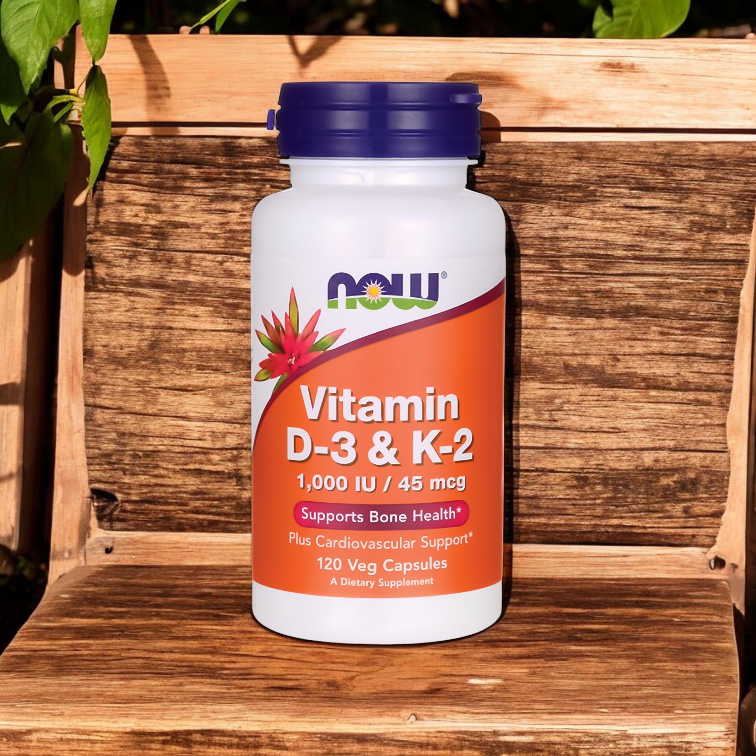 NOW Vitamin D3 & K2 1000IU - 120vegcaps