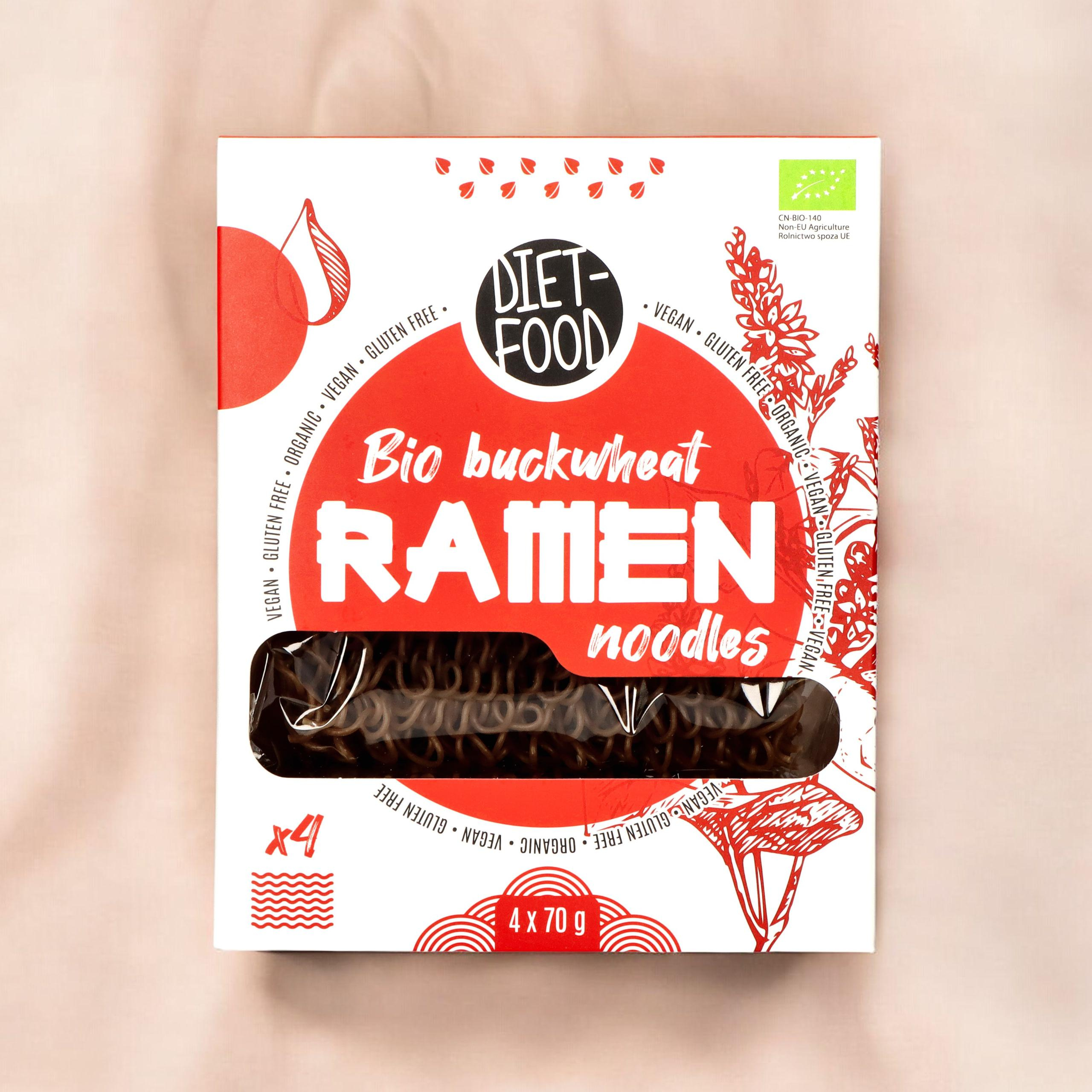 DIET FOOD Bio Buckwheat Makaron Ramen Noodles - 4x70g