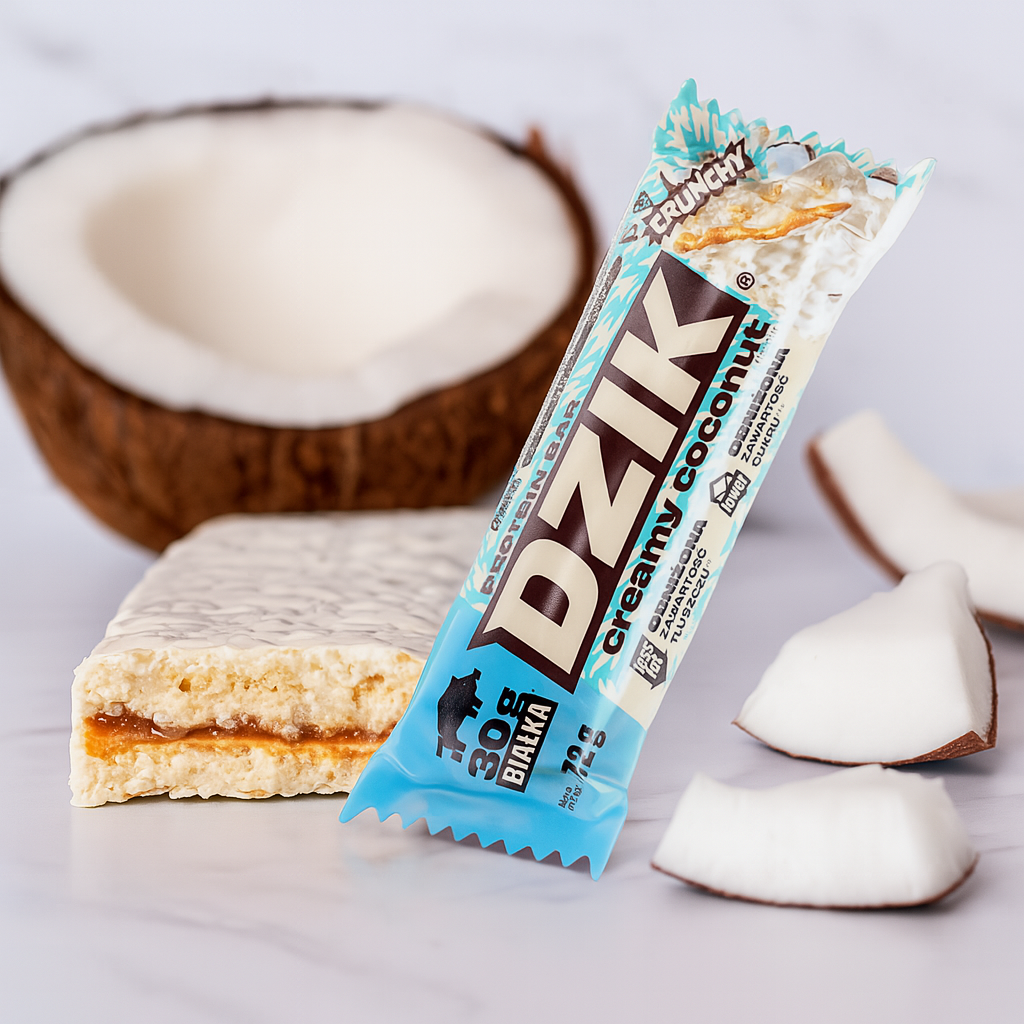 DZIK - Barre Protéinée Croquante - 72g - Noix de Coco Crémeuse