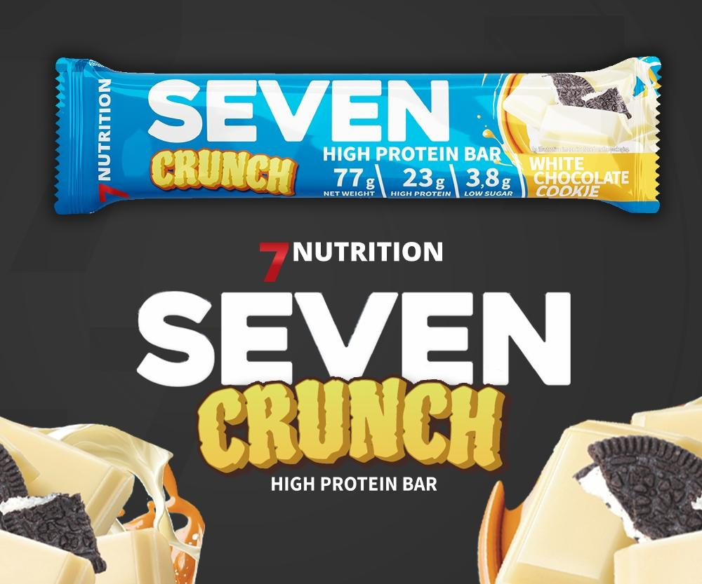 7 NUTRITION - Barre Seven Crunch HP - 12x 77g - Cookie au Chocolat Blanc