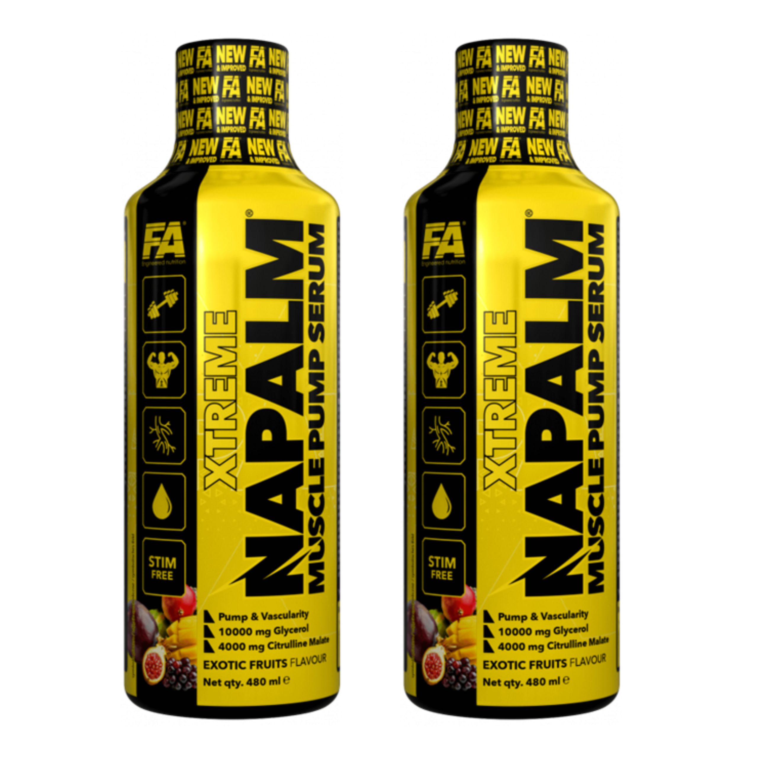 FITNESS AUTHORITY Napalm Muscle Pump Serum - 2x 480ml - ExoticFruits - SOLDES - 31-03