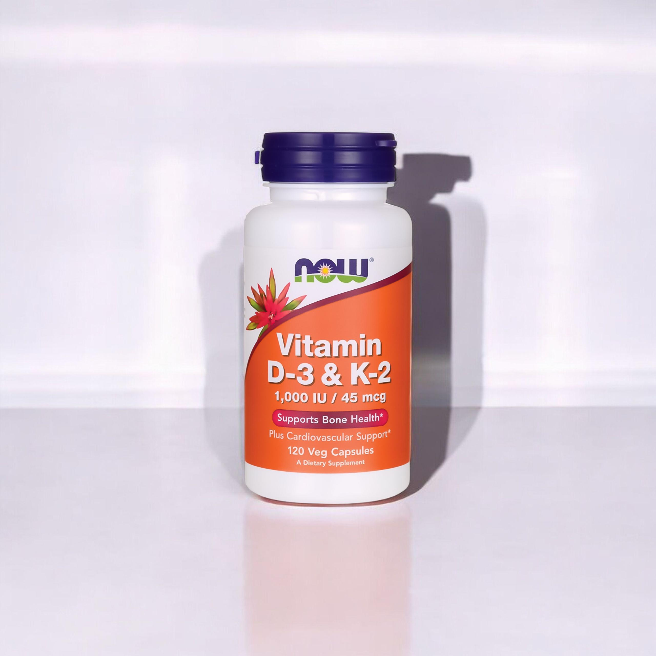 NOW Vitamin D3 & K2 1000IU - 120vegcaps