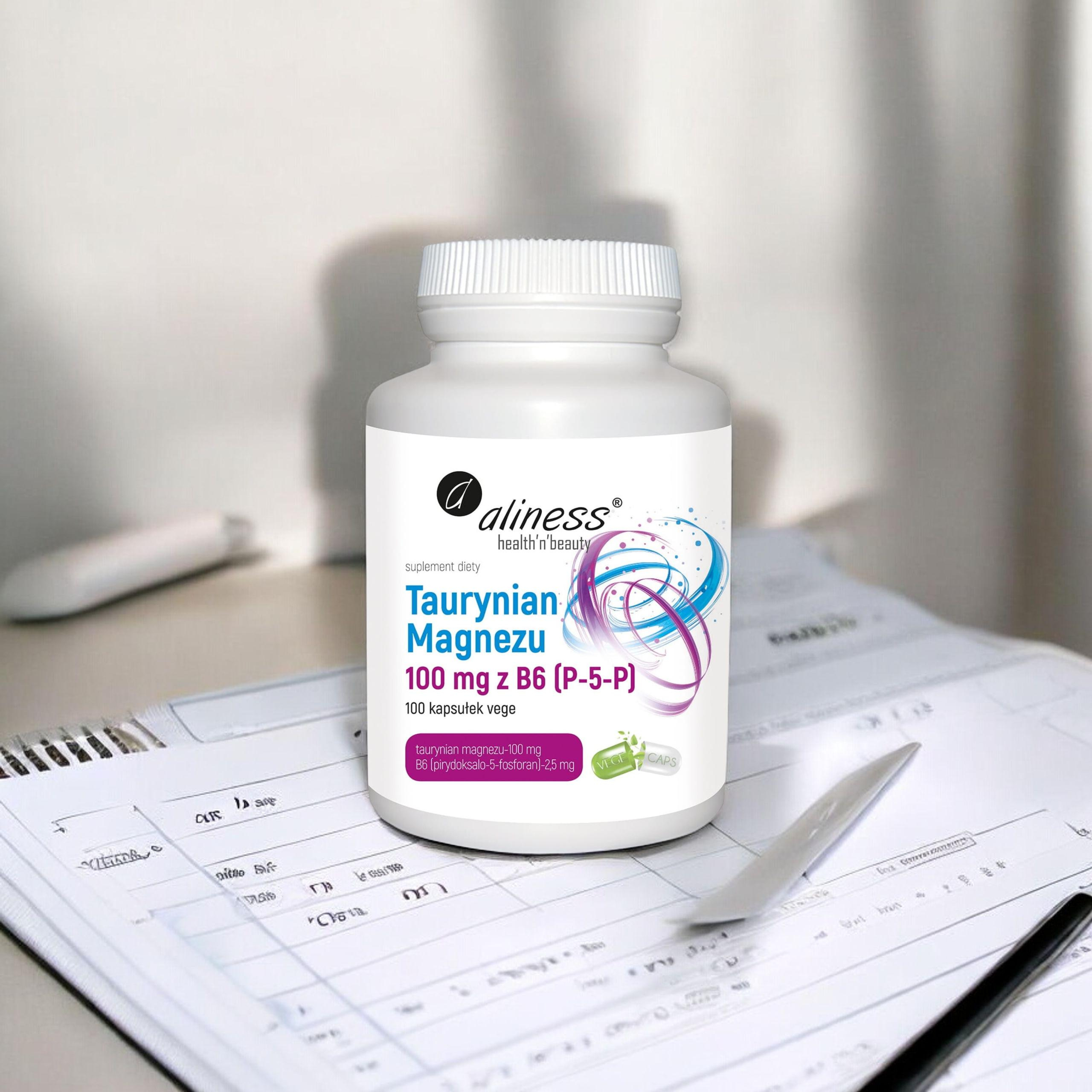 ALINESS Taurynian Magnezu 100mg avec B6 - 100vcaps.
