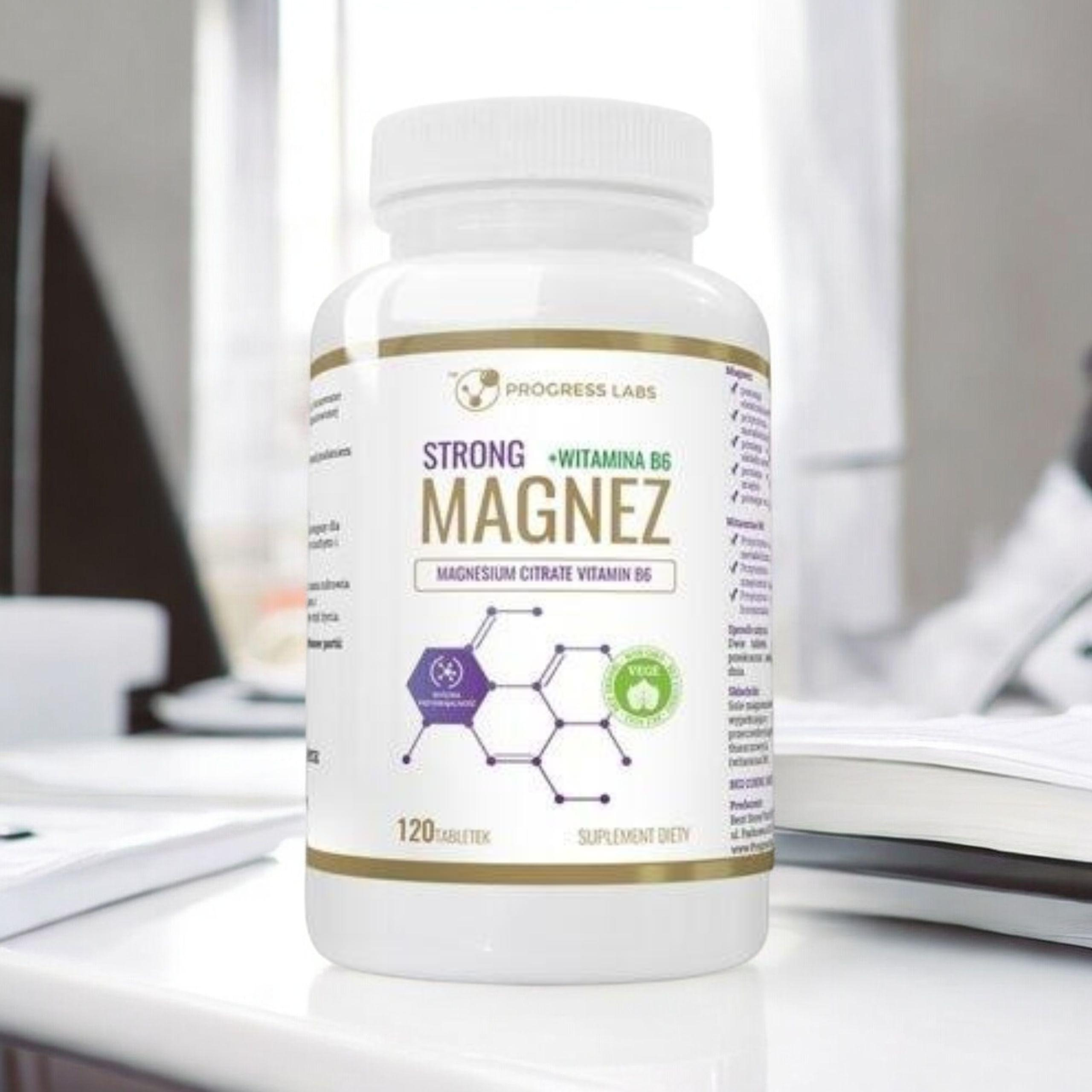 PROGRESS LABS - Magnésium Fort + Vitamine B6 350mg - 120 comprimés.