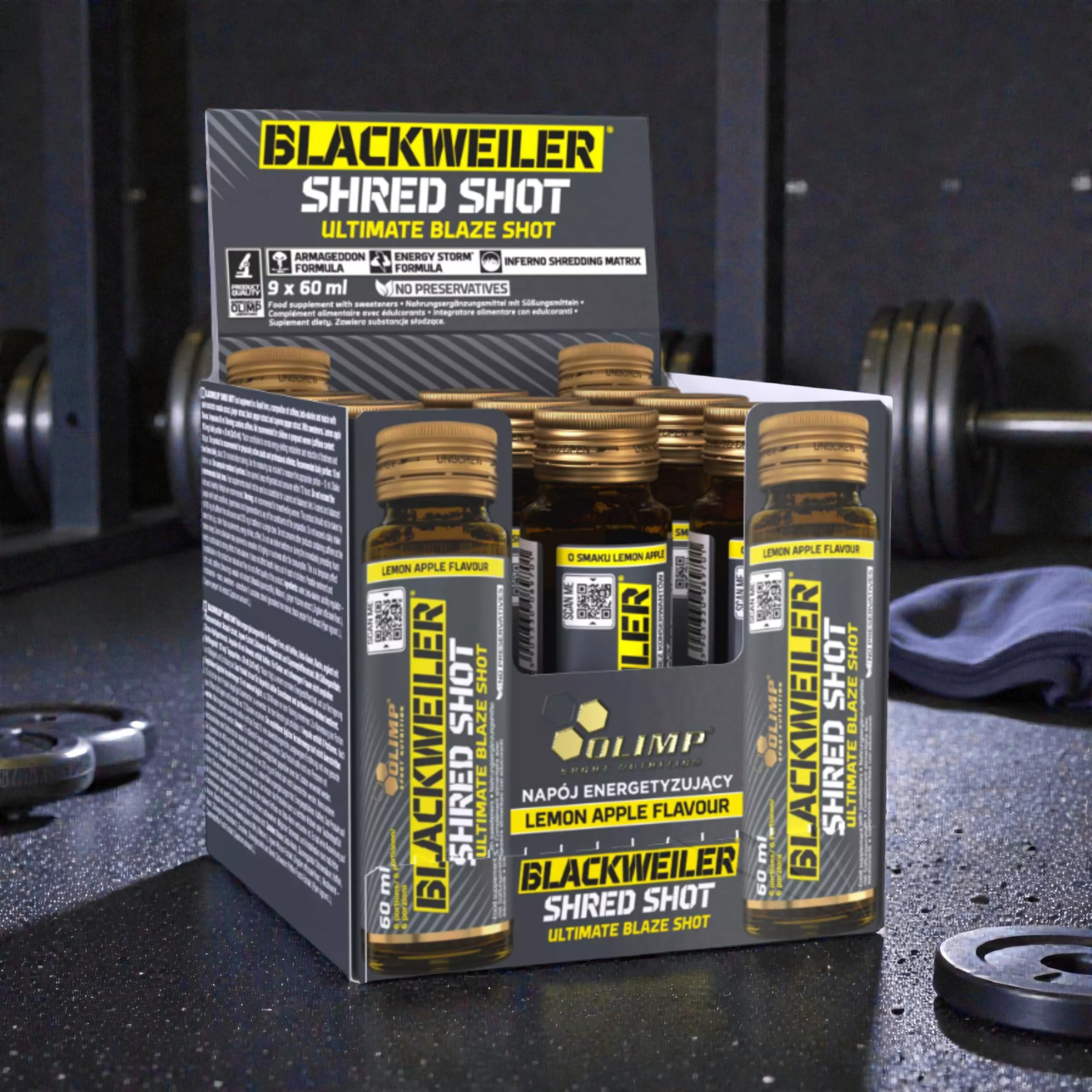 OLIMP - Blackweiler Shred Shot Ampoule en verre - 9x 60ml - Lemon Apple pol_pl_OLIMP-Blackweiler-Shred-Shot-Szklana-Ampulka-9x-60ml-Lemon-Apple-43584_2