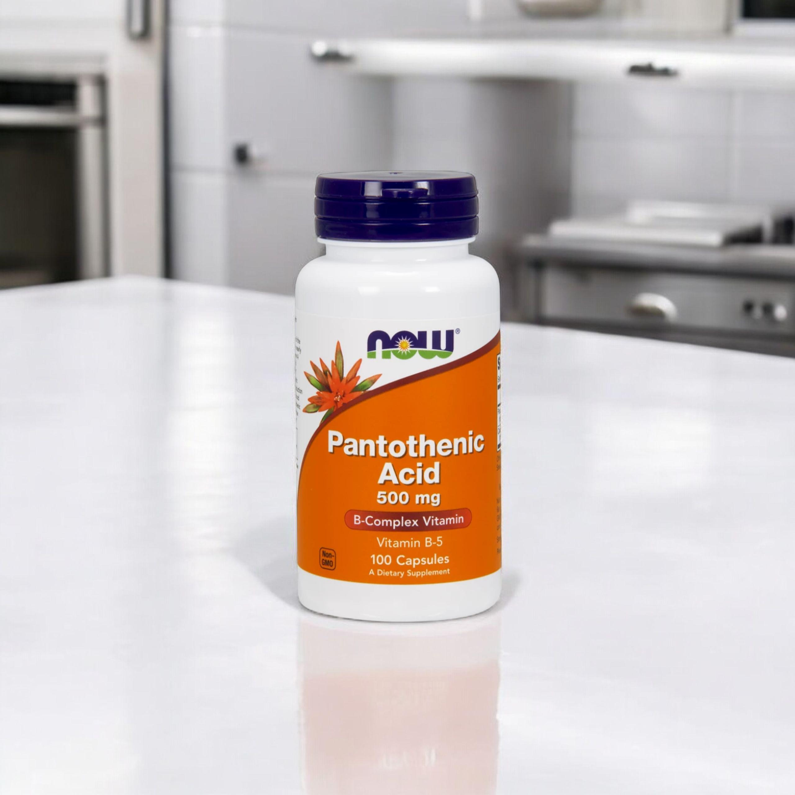 NOW Pantothenic Acid 500mg - 100vcaps. - Acide pantothénique