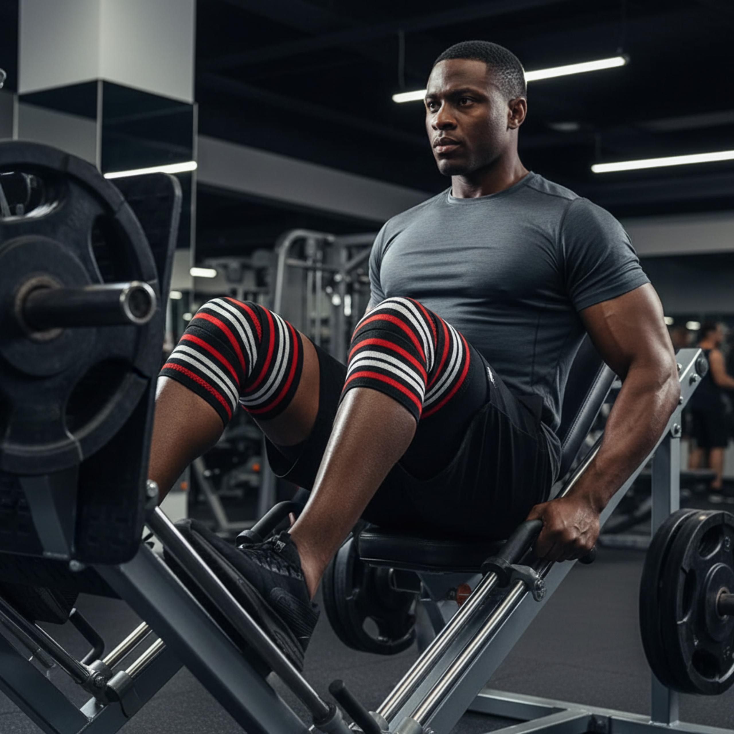 MEX SPORT - Knee Wraps - Noir/Rouge/Blanc