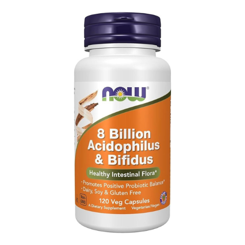 NOW - 8 Milliards Acidophilus & Bifidus - 120 gélules végétales.