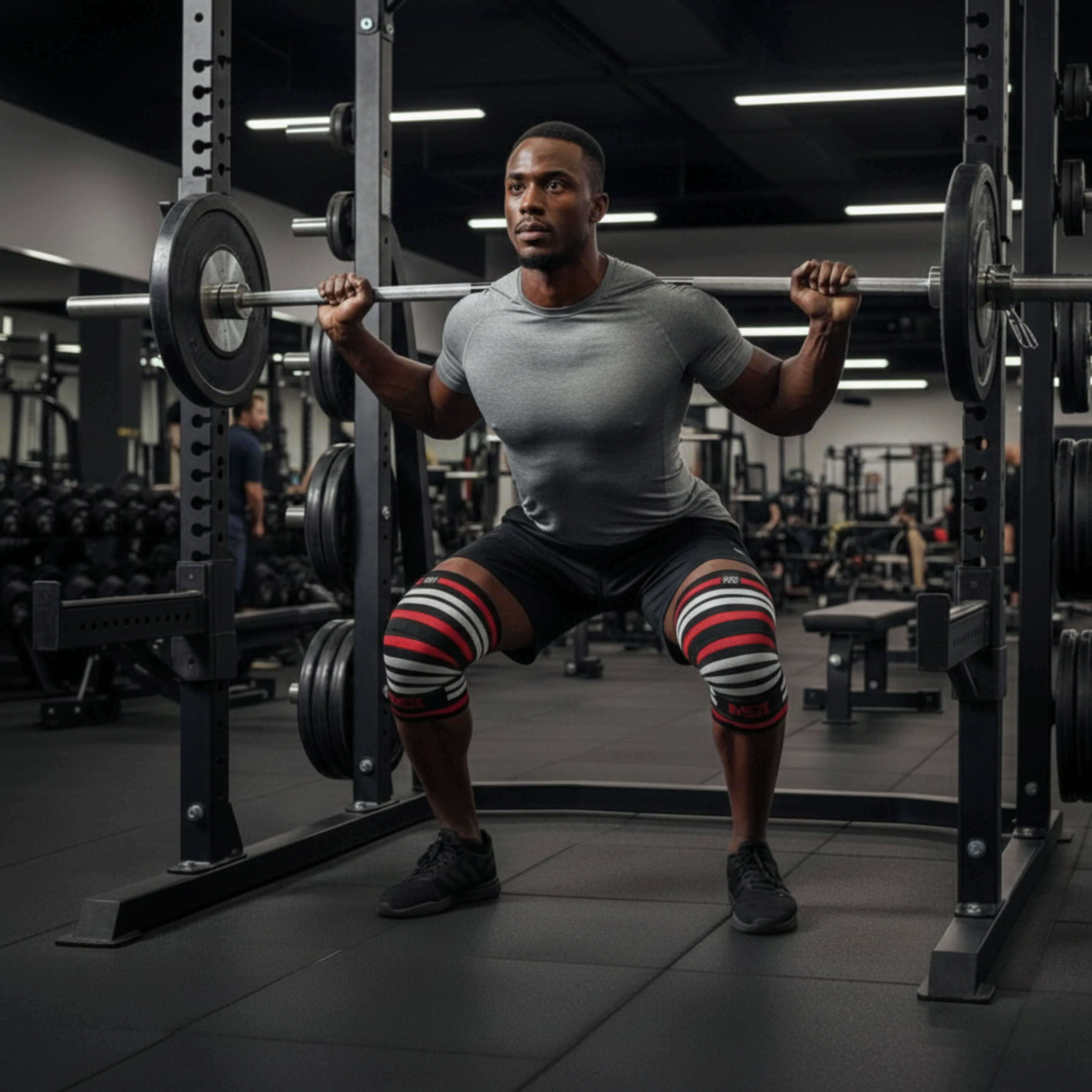 MEX SPORT - Knee Wraps - Noir/Rouge/Blanc