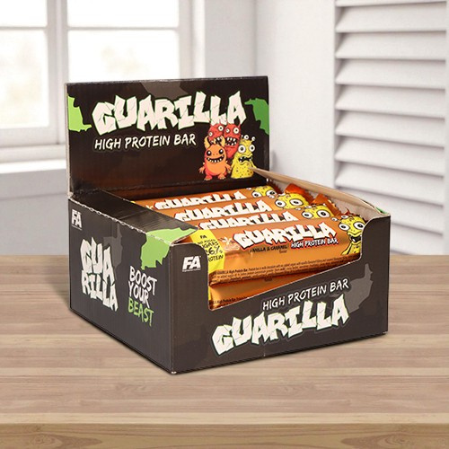 FITNESS AUTHORITY - Guarilla High Protein Bar - 12×49 g - Vanille et Caramel